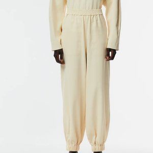 Tibi chalky drape joggers in butter color, S, rarely worn, $80.